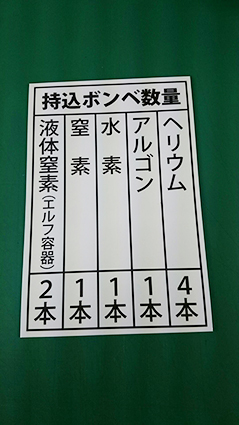 持込ボンベプレート看板