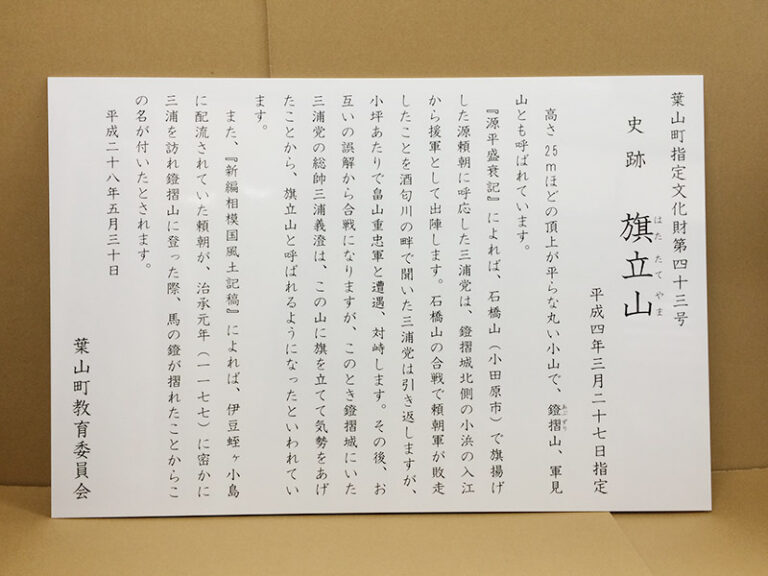 指定文化財看板